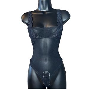 We Are Hah Mesh Bodysuit, Pink, Size S